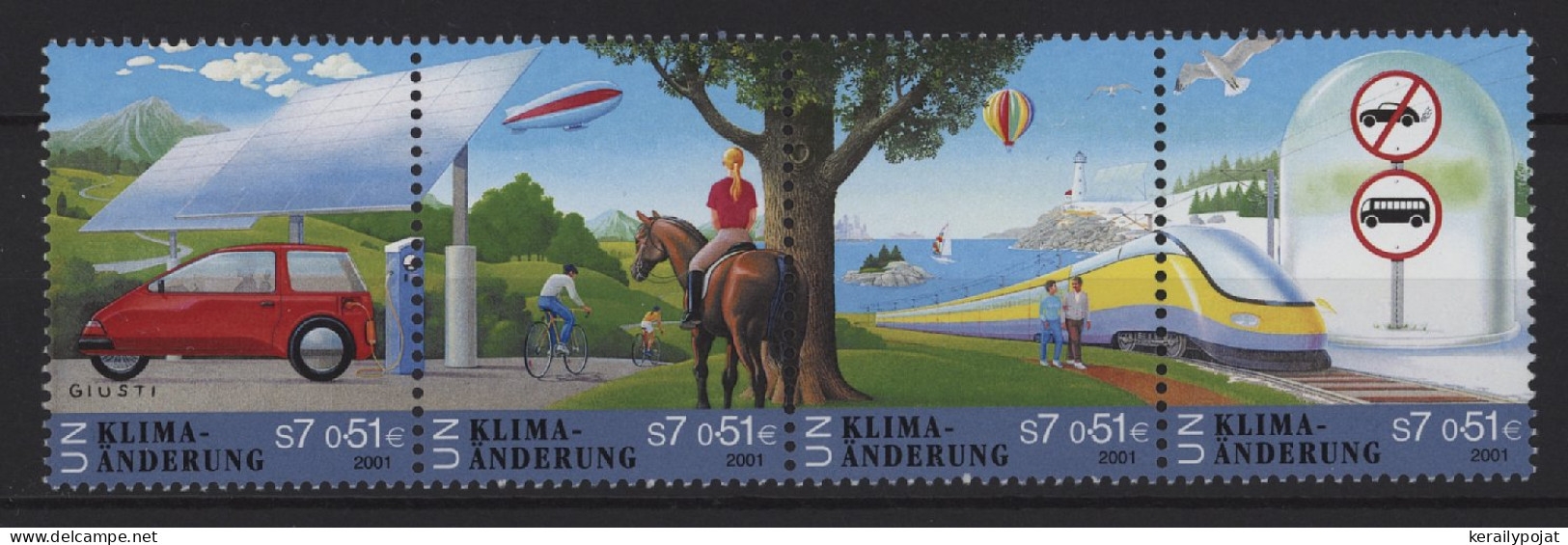 Austria (UN Vienna) - 2001 Climate Change Strip MNH__(TH-27315) - Neufs