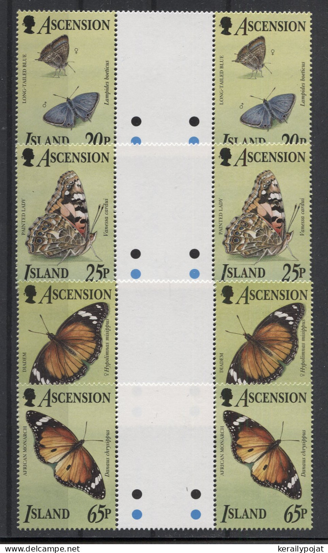 Ascension - 1995 Butterflies Gutter Pairs MNH__(TH-24767) - Ascension (Ile De L')