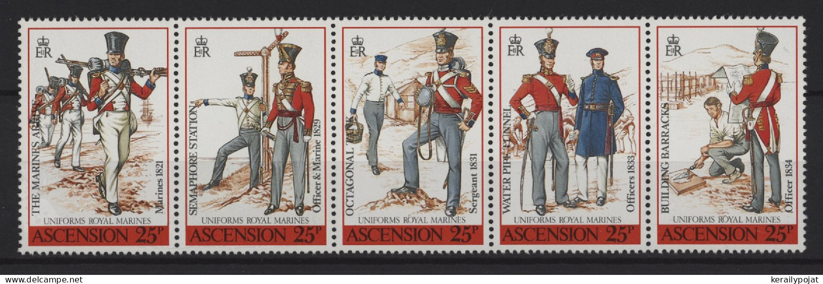 Ascension - 1988 Military Uniforms Strip MNH__(TH-25196) - Ascensión