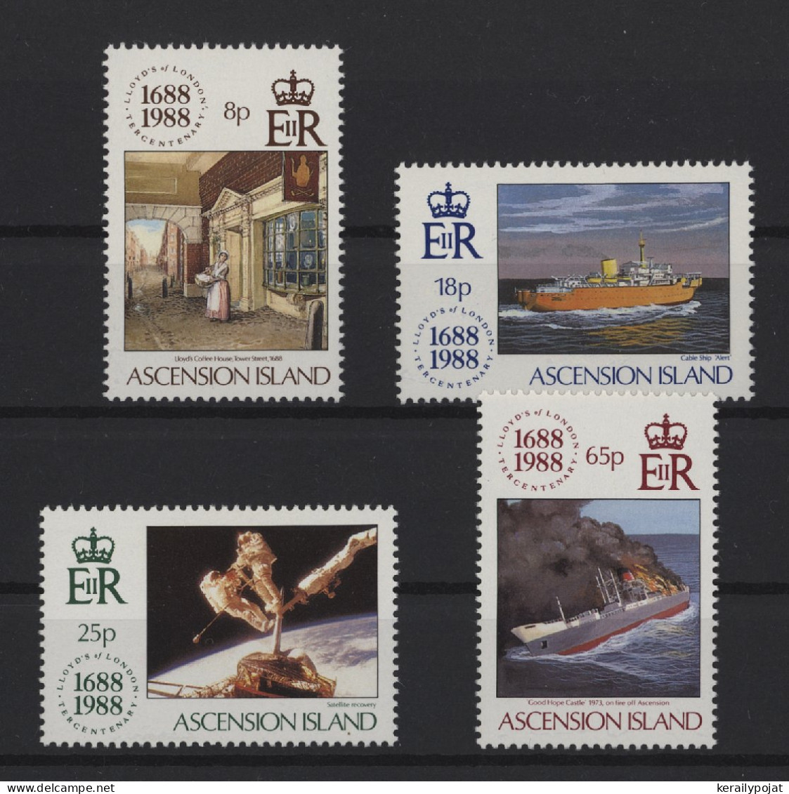 Ascension - 1988 300 Years Of Lloyd MNH__(TH-25204) - Ascensione