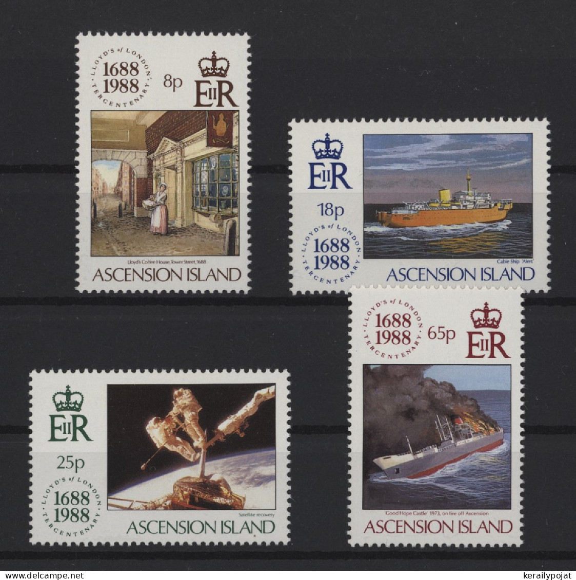 Ascension - 1988 300 Years Of Lloyd MNH__(TH-25204) - Ascension (Ile De L')