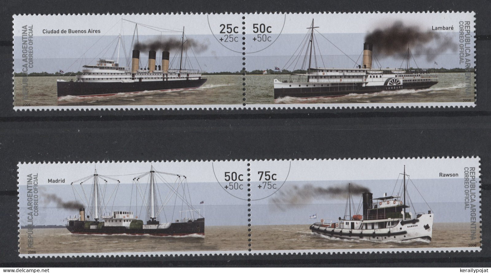 Argentina - 2006 Inland Waterway Vessels Pairs MNH__(TH-26471) - Unused Stamps