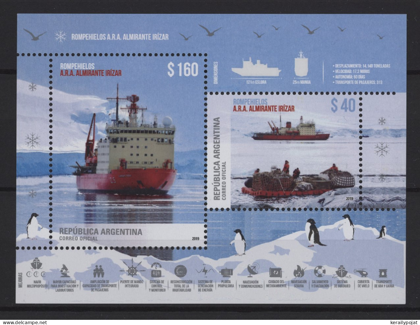 Argentina - 2019 Marambio Antarctic Station Block (1) MNH__(TH-26024) - Blocks & Kleinbögen