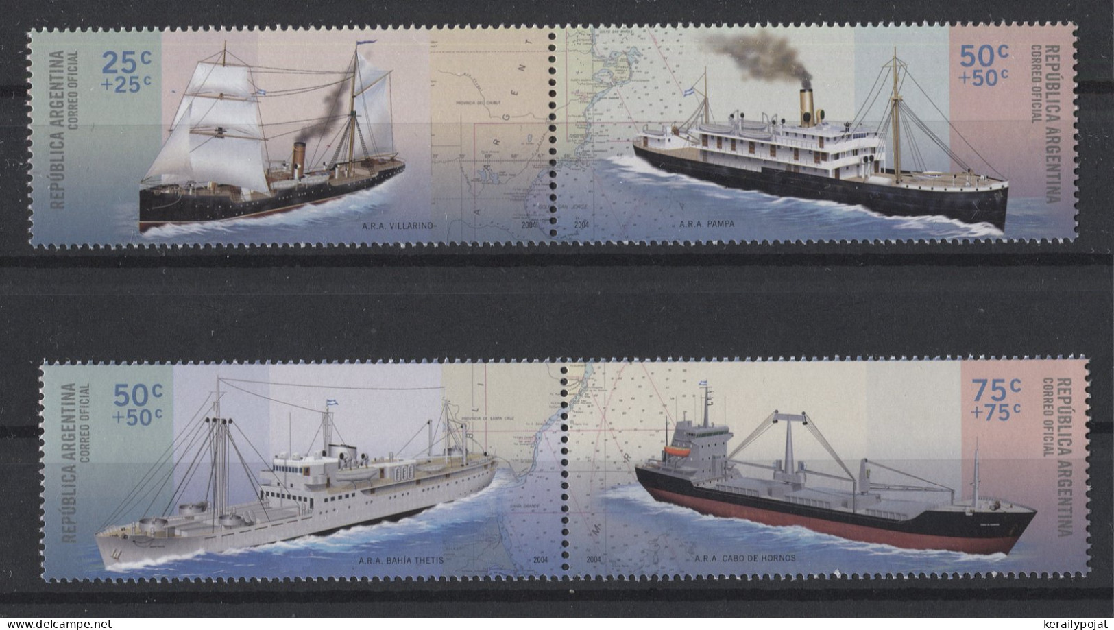 Argentina - 2004 Ships Pairs MNH__(TH-26470) - Unused Stamps