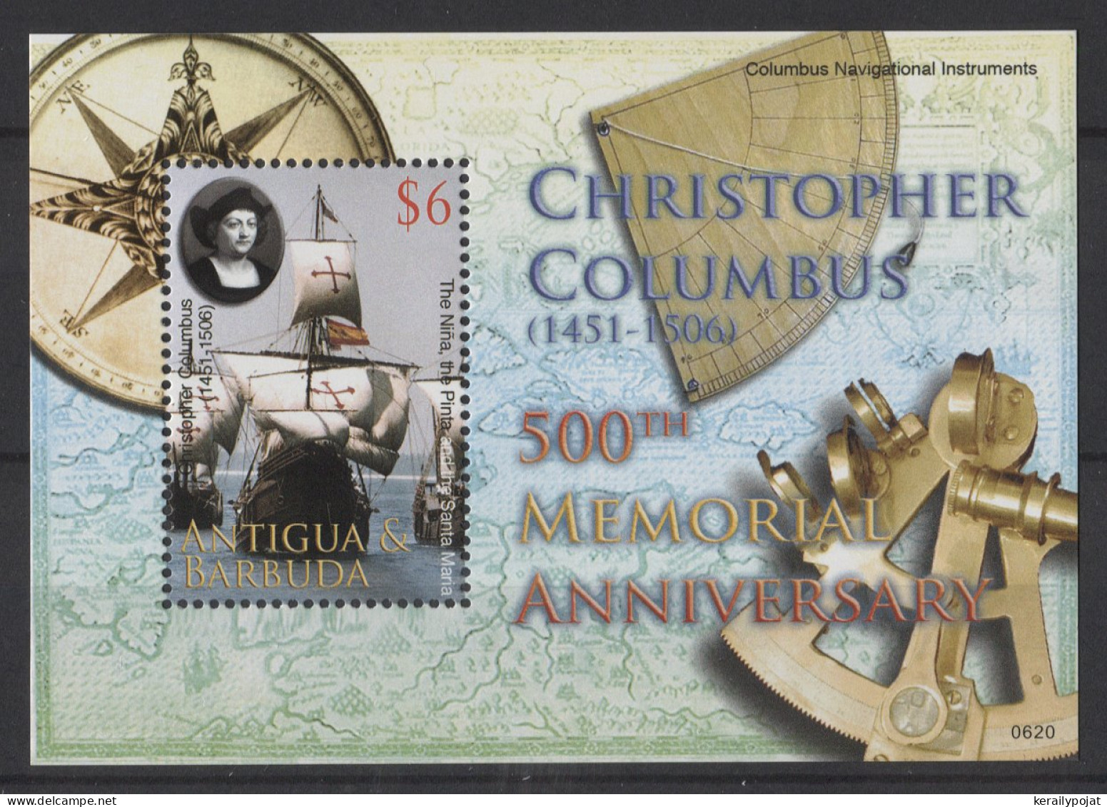 Antigua - 2007 Christopher Columbus Block MNH__(TH-26448) - Antigua And Barbuda (1981-...)