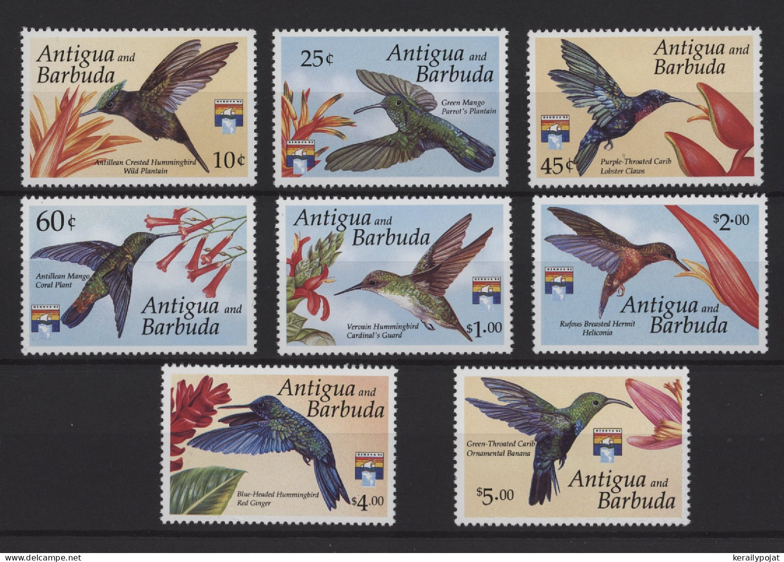 Antigua - 1992 Hummingbirds MNH__(TH-26723) - Antigua Y Barbuda (1981-...)