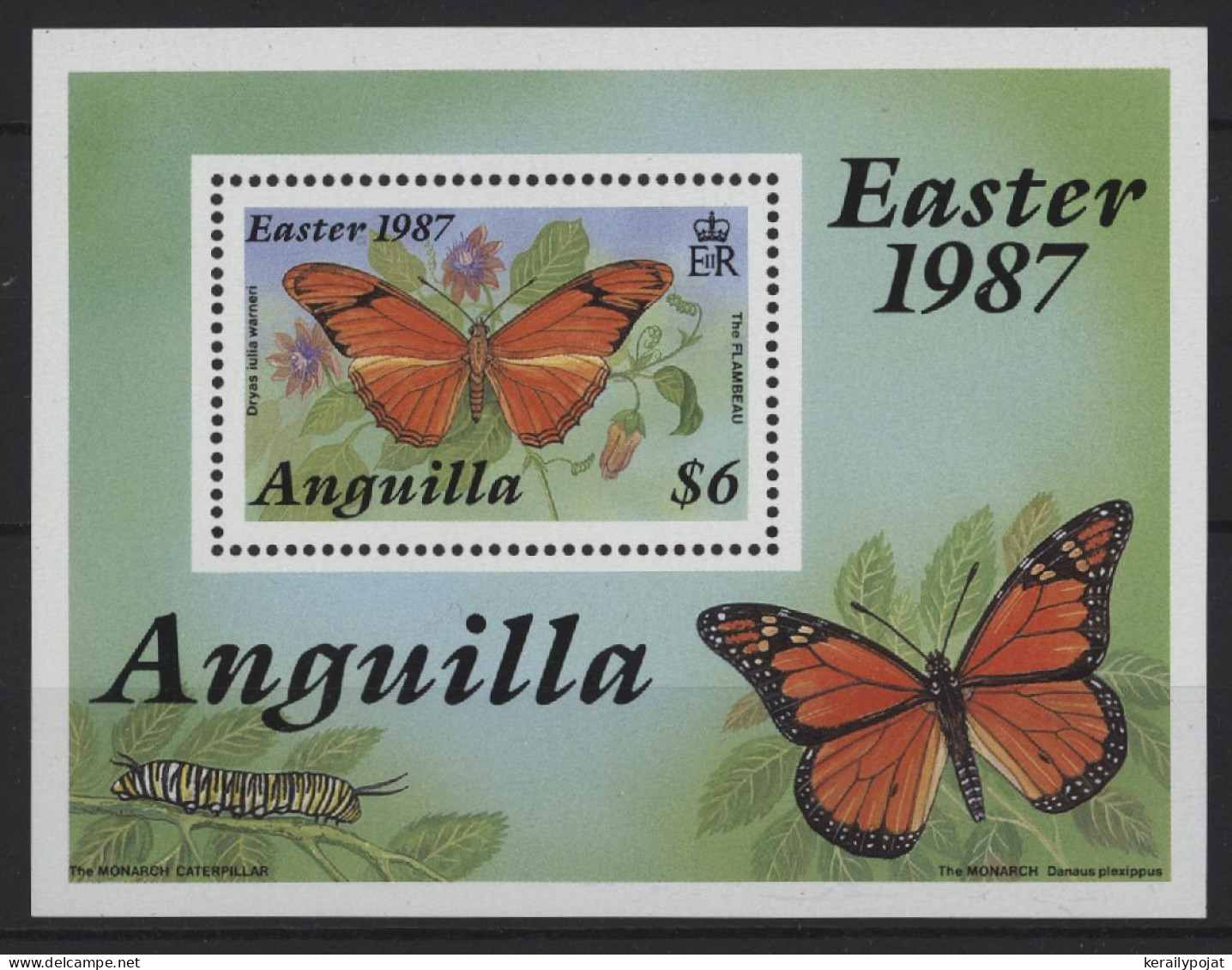 Anguilla - 1987 Butterflies Block MNH__(TH-26765) - Anguilla (1968-...)