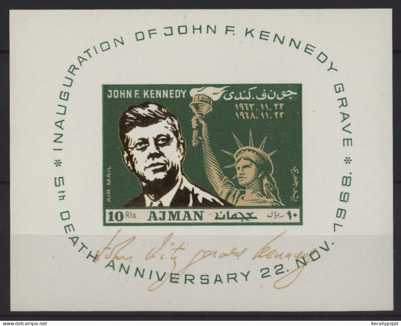 Ajman - 1968 John F. Kennedy Block MNH__(TH-27382) - Ajman