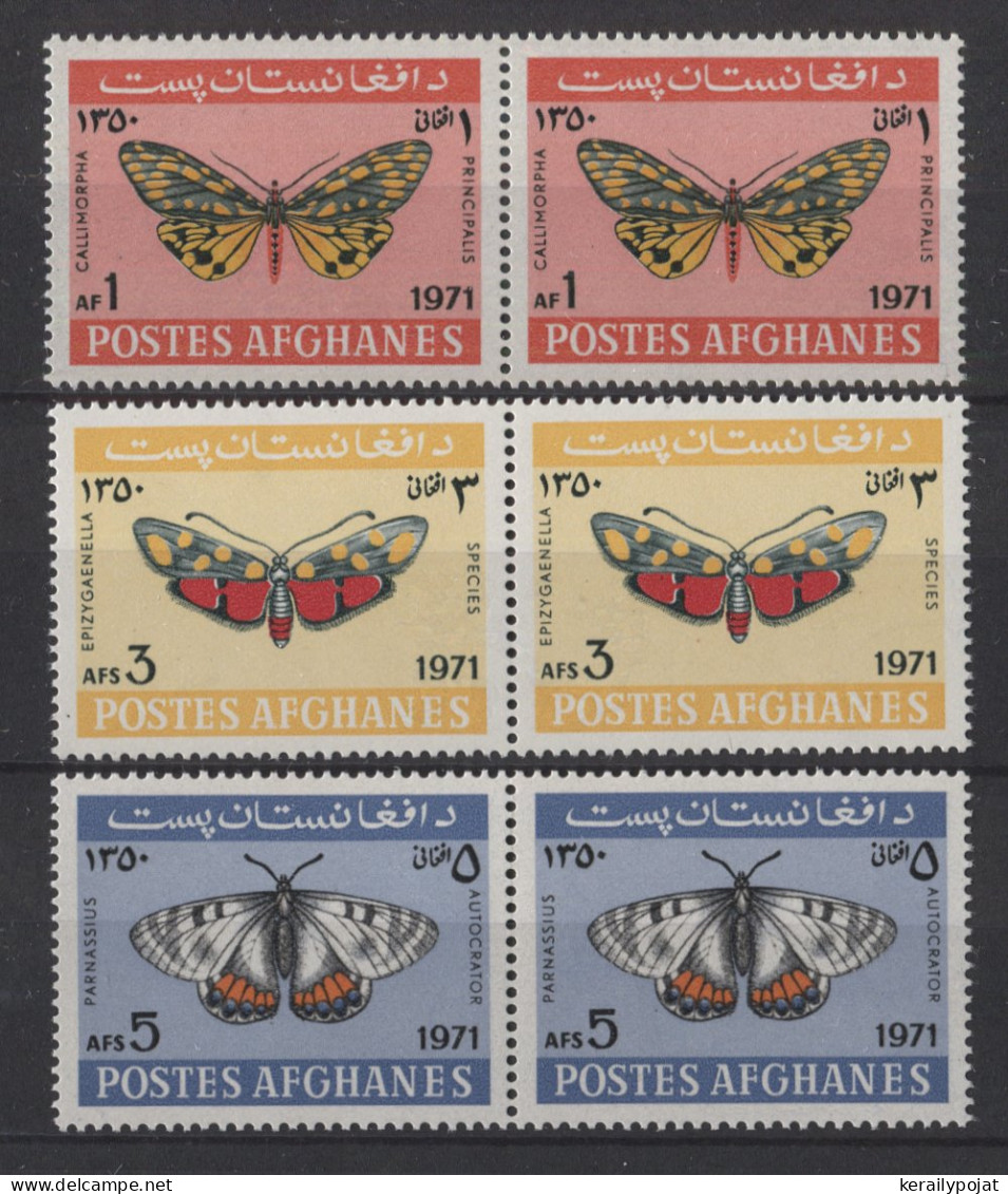 Afghanistan - 1971 Butterflies Pairs MNH__(TH-24741) - Afganistán