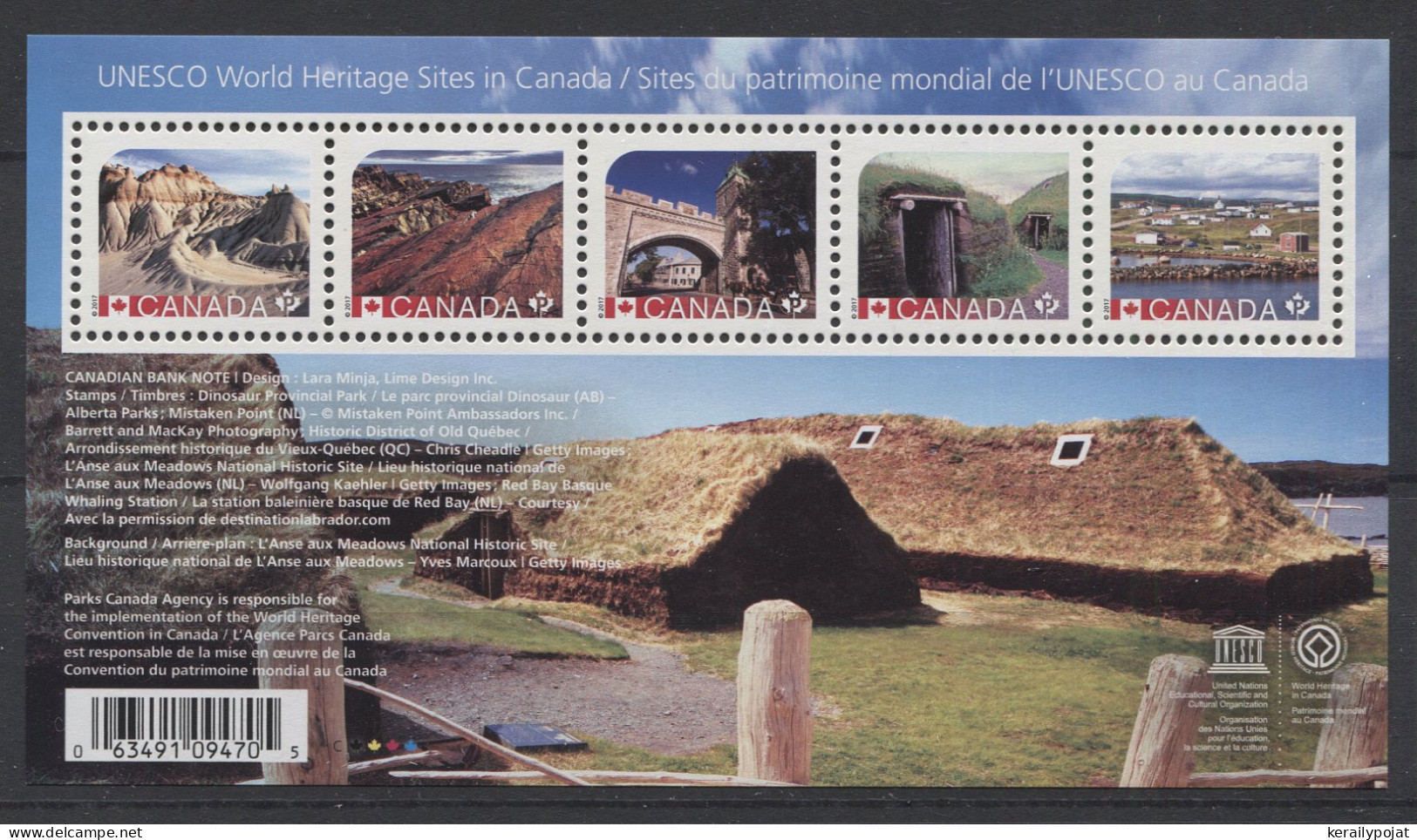 Canada - 2017 Unesco World Heritage Block MNH__(TH-24629) - Blocchi & Foglietti