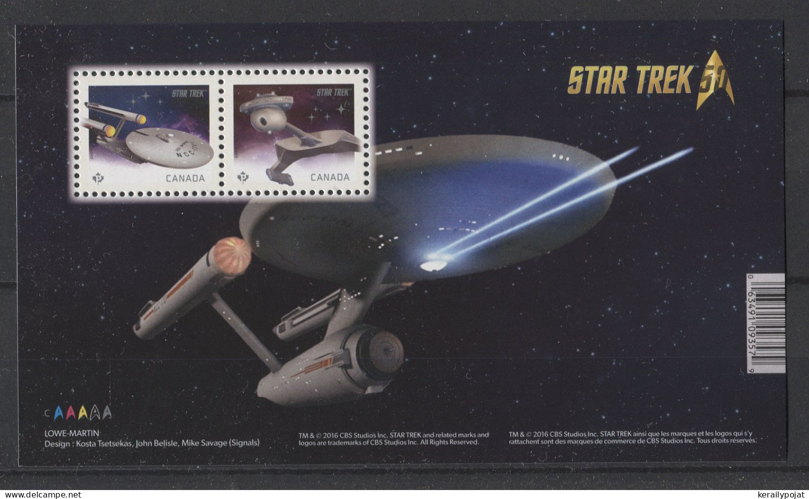 Canada - 2016 Spaceship Enterprise (II) Block MNH__(TH-24621) - Blokken & Velletjes