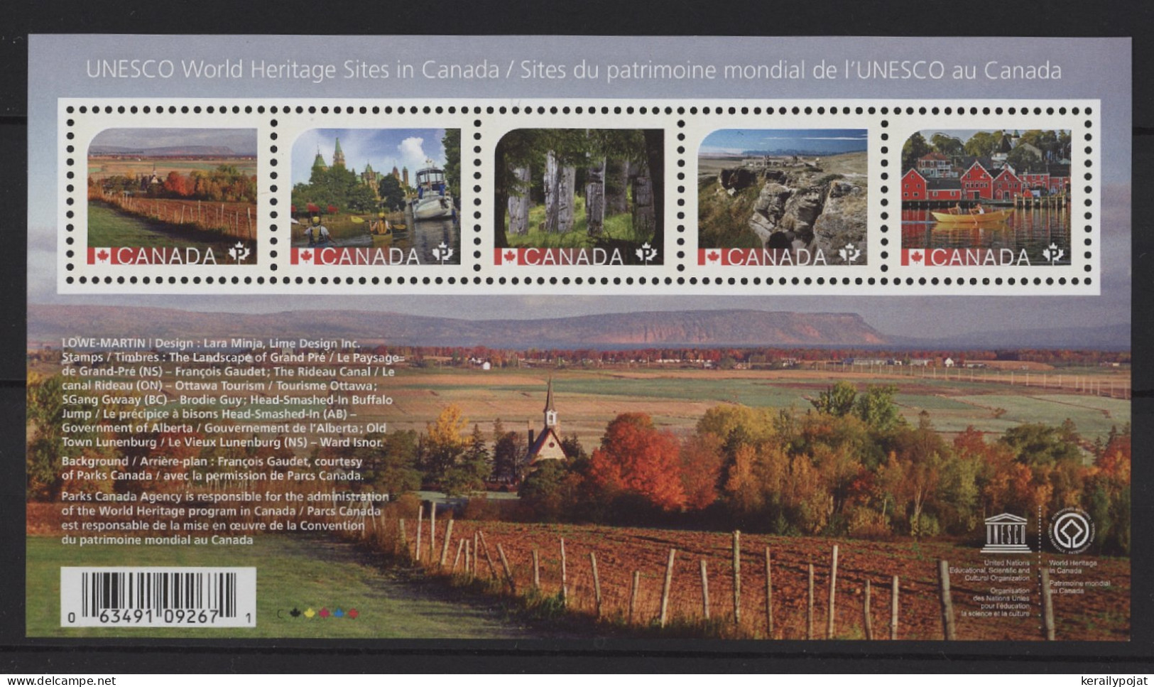 Canada - 2016 Unesco World Heritage Block MNH__(TH-24609) - Blocs-feuillets