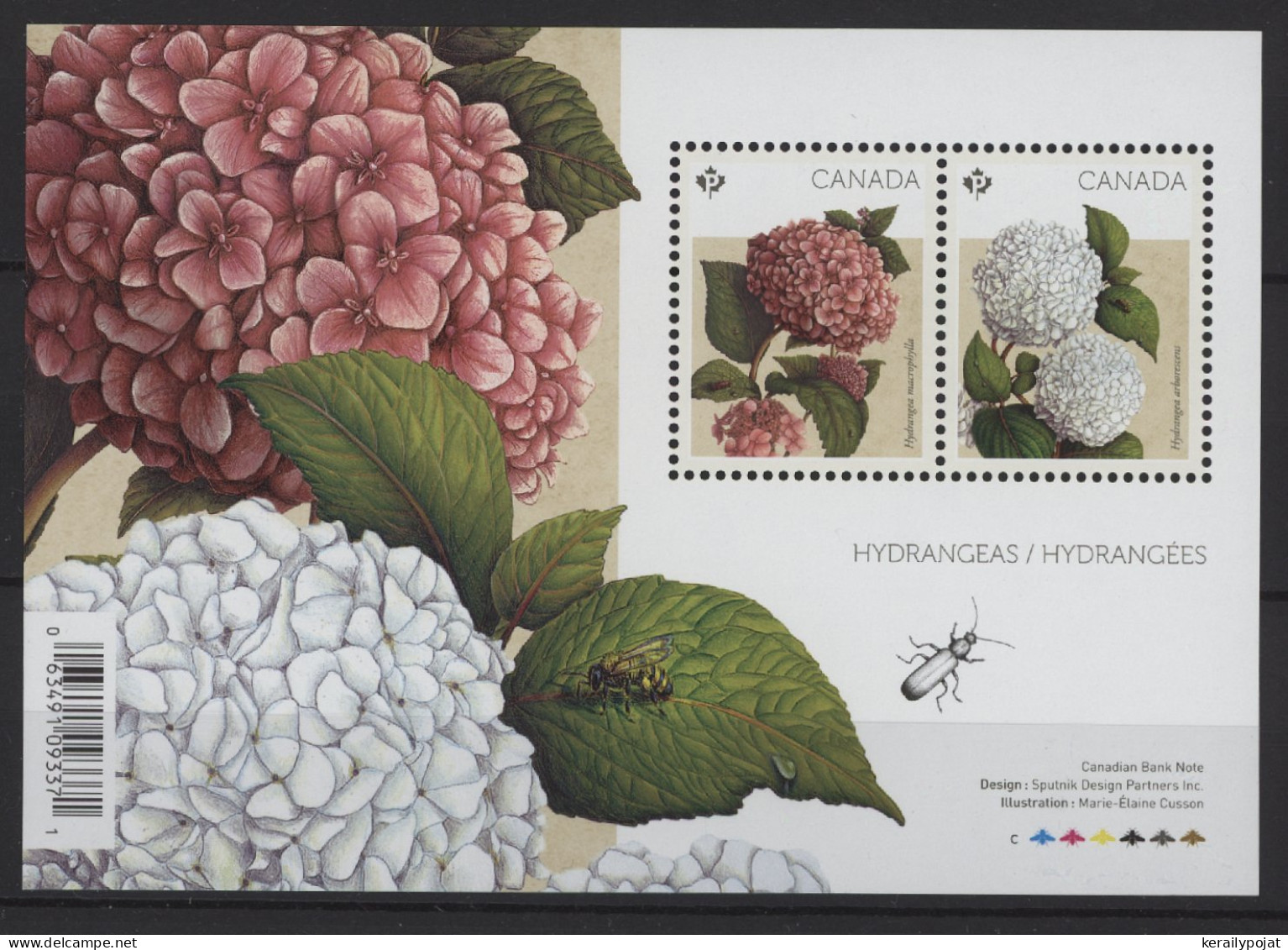 Canada - 2016 Hydrangeas Block MNH__(TH-24611) - Blocs-feuillets