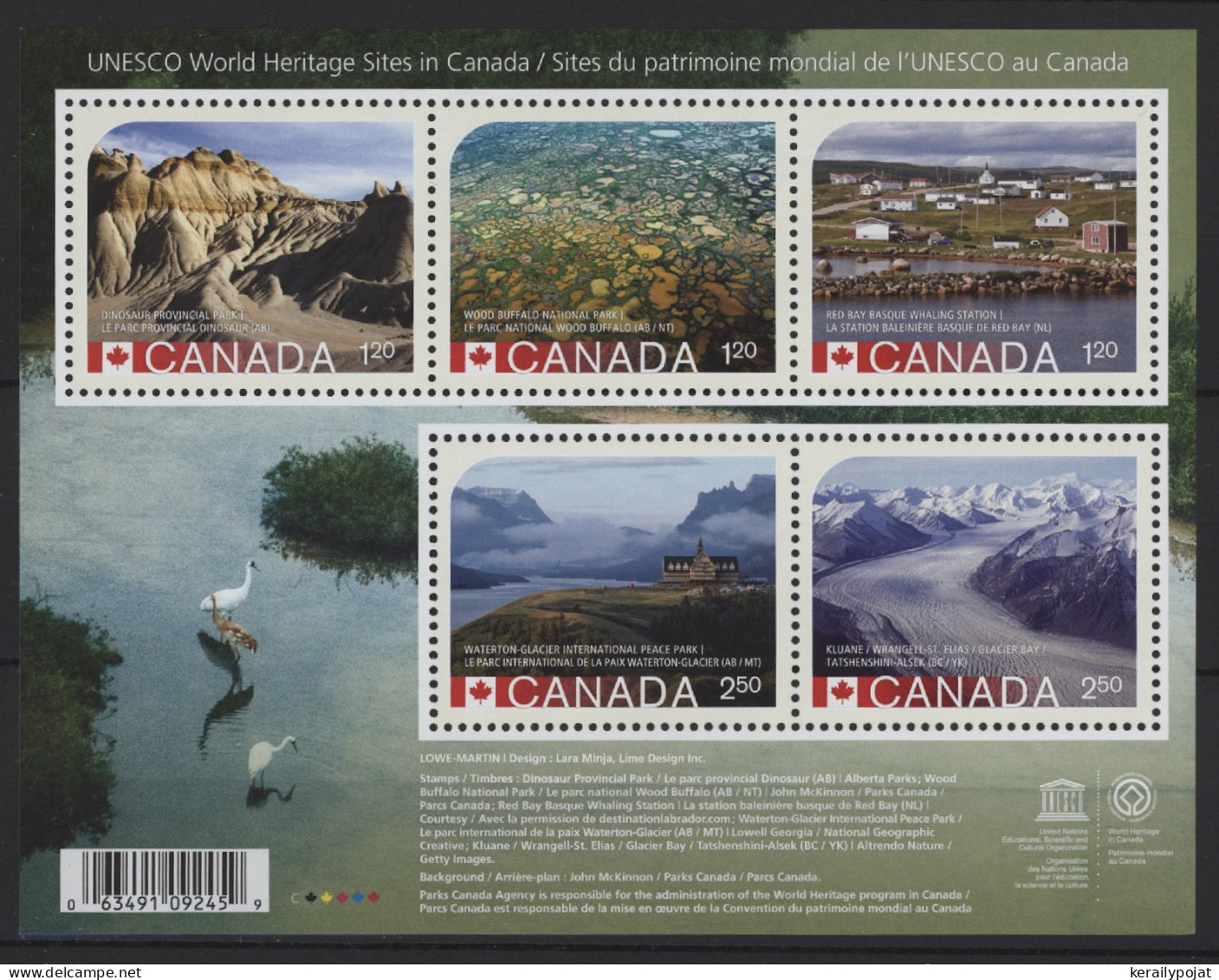 Canada - 2015 Unesco World Heritage Block MNH__(TH-24598) - Hojas Bloque