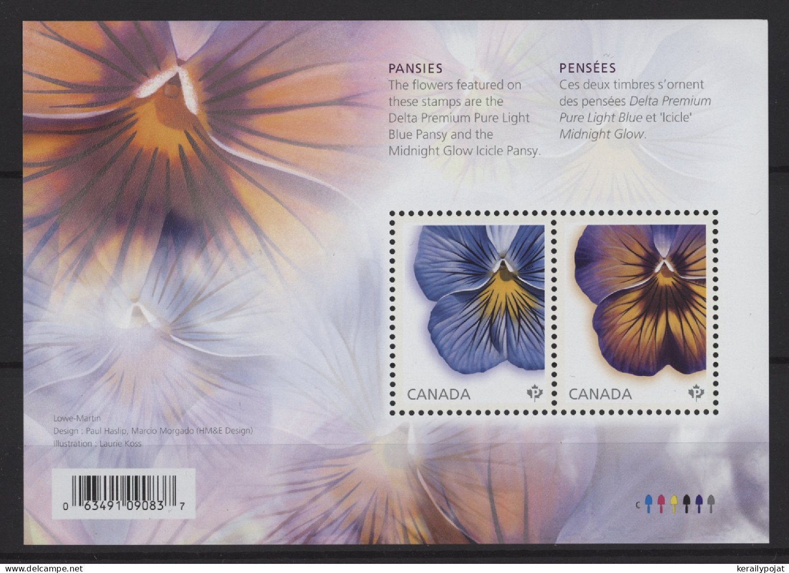 Canada - 2015 Pansies Block MNH__(TH-24589) - Blocs-feuillets