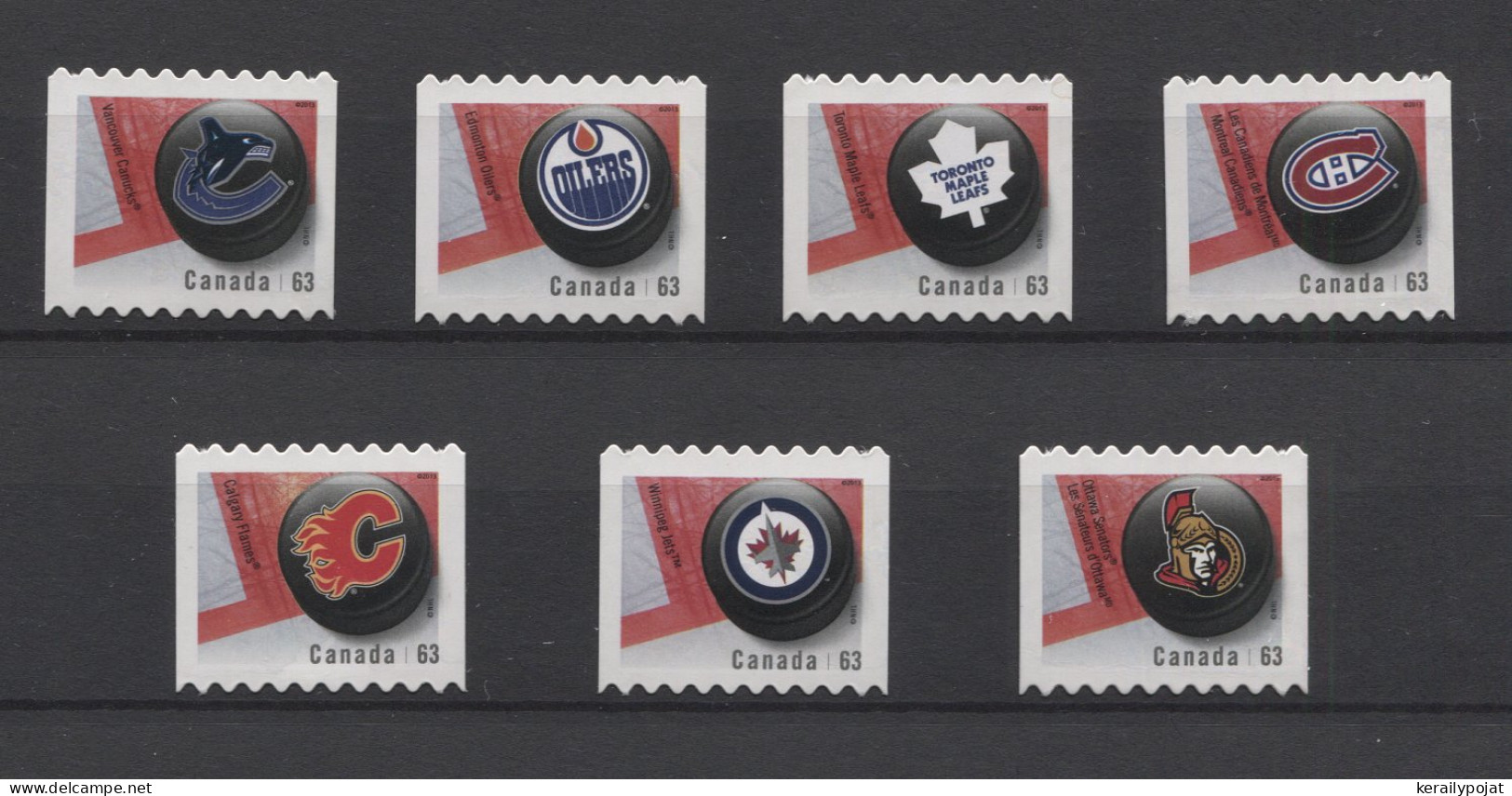 Canada - 2013 Emblems Of Ice Hockey League Self-adhesive MNH__(TH-24674) - Ungebraucht