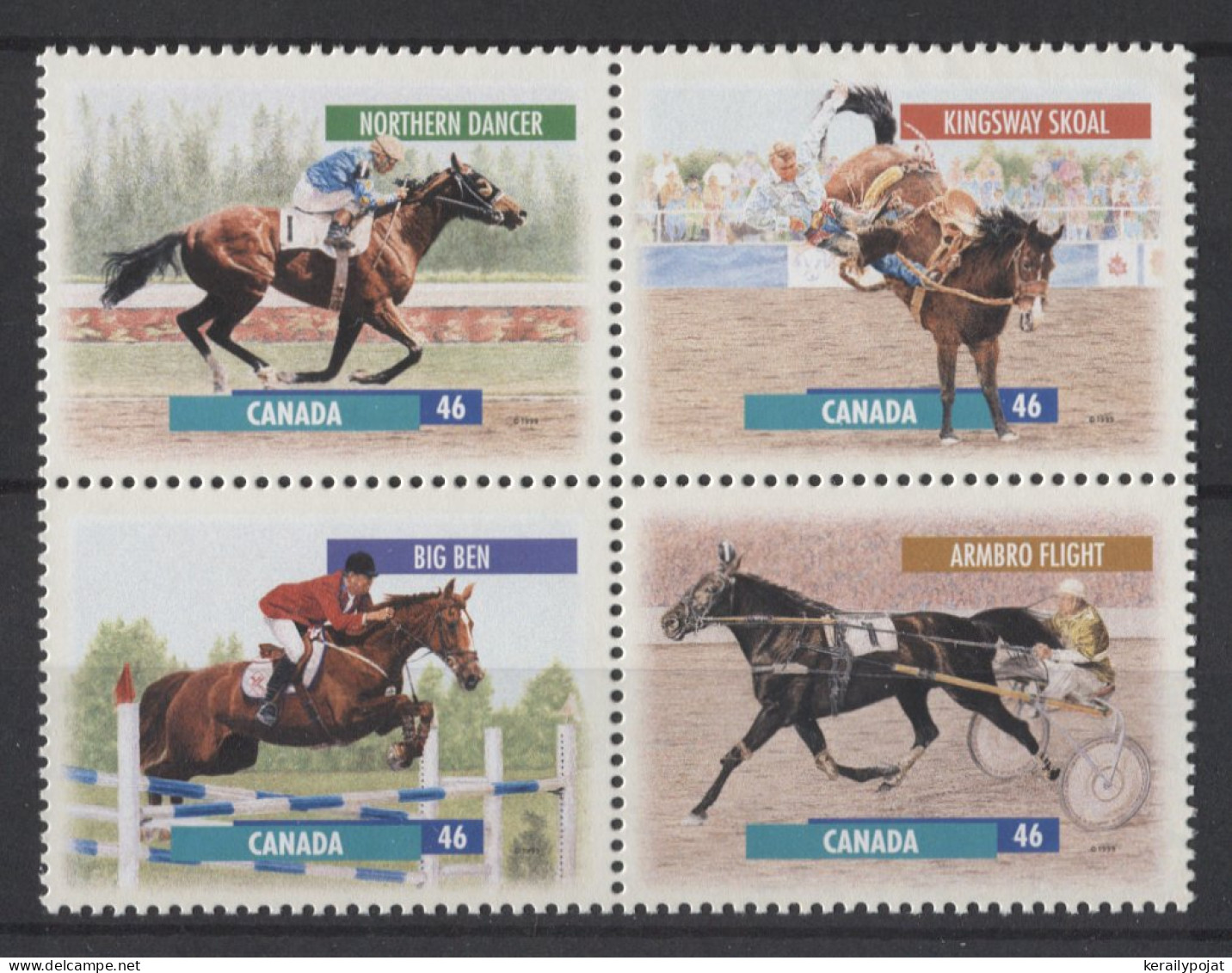 Canada - 1999 Equestrian Sport Block Of Four MNH__(TH-24902) - Blocchi & Foglietti