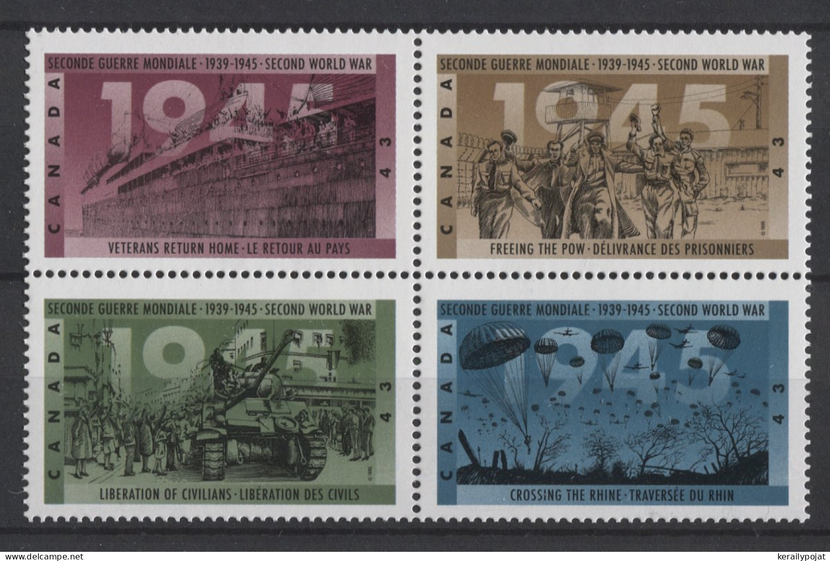 Canada - 1995 World War II Block Of Four MNH__(TH-24889) - Hojas Bloque