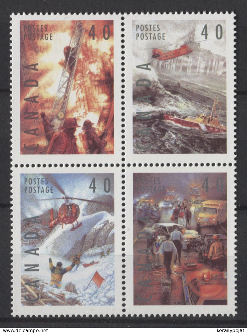 Canada - 1991 Emergency Services Block Of Four MNH__(TH-25022) - Blocks & Kleinbögen