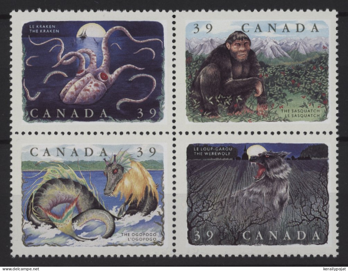 Canada - 1990 Mythical Creatures Block Of Four MNH__(TH-25174) - Blocks & Kleinbögen