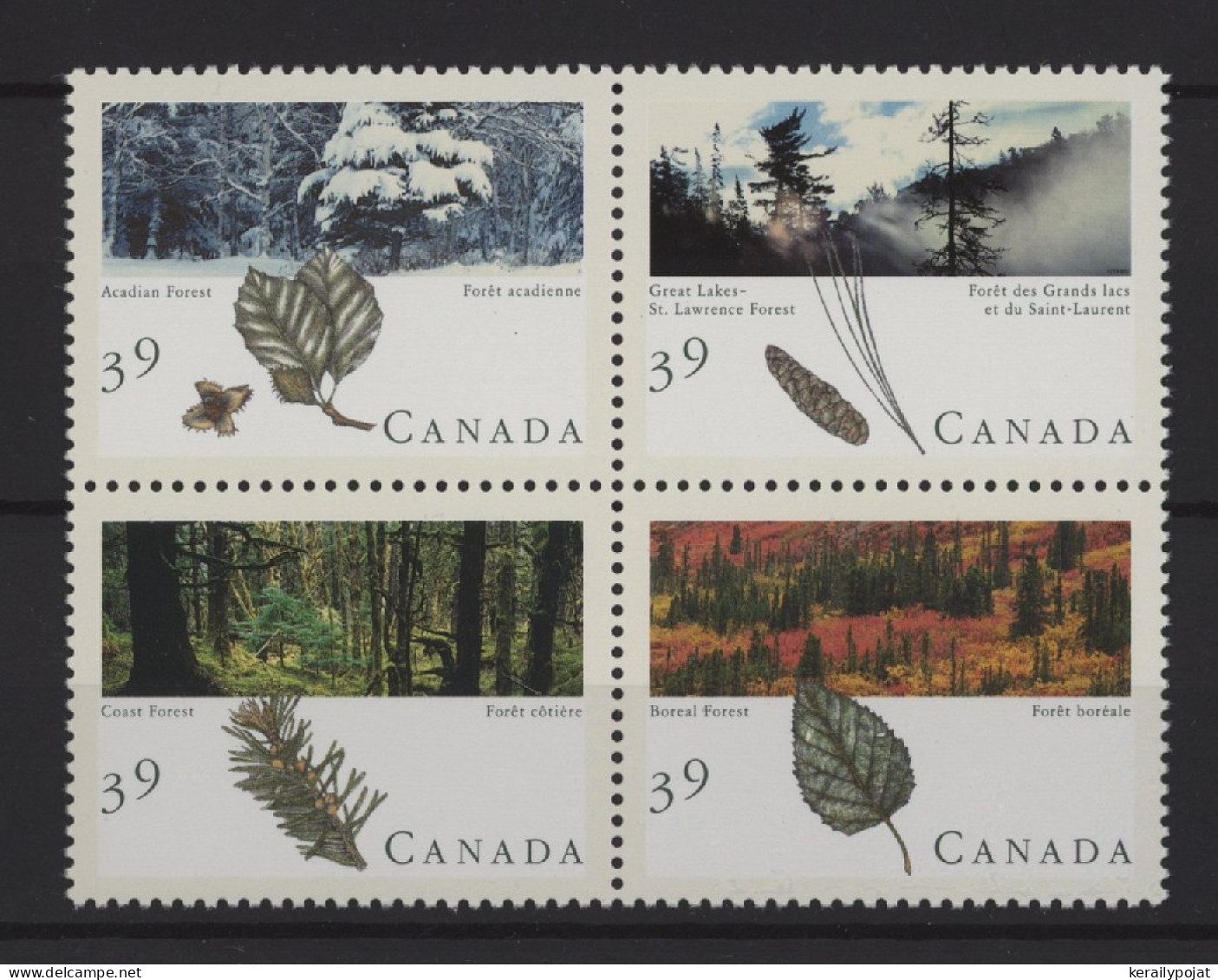 Canada - 1990 Forests Of Canada Block Of Four MNH__(TH-25173) - Hojas Bloque