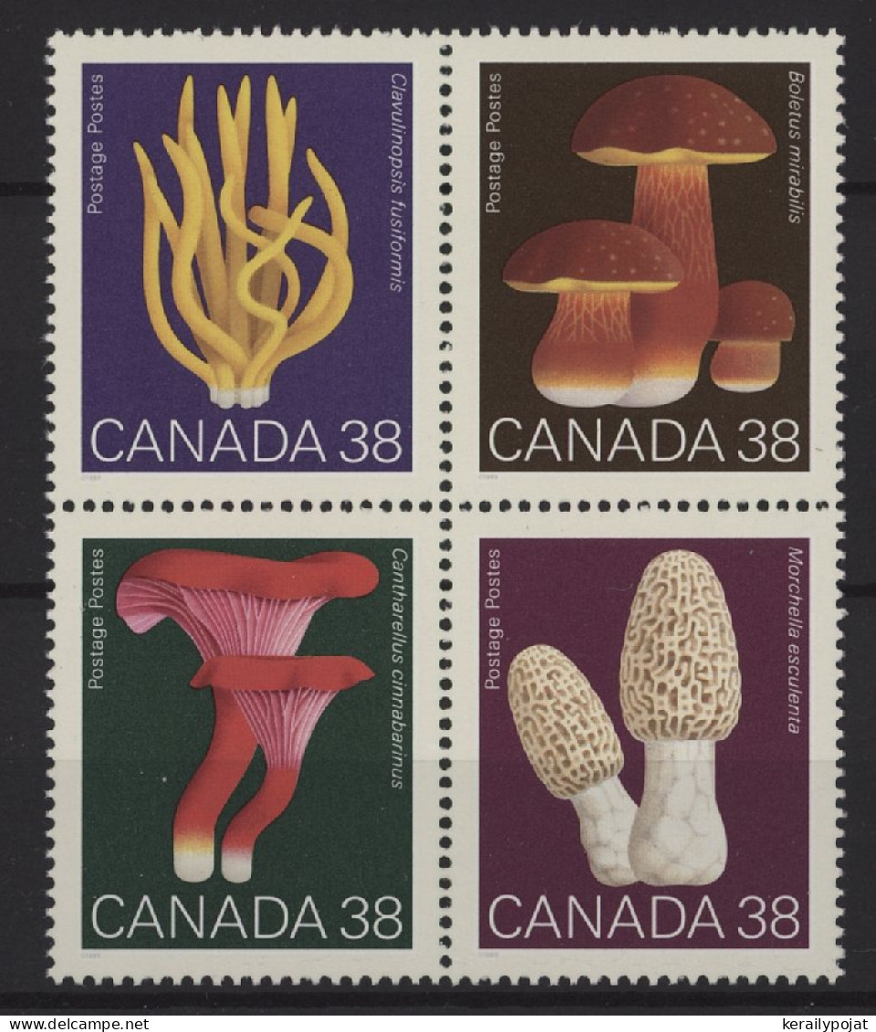 Canada - 1989 Mushrooms Block Of Four MNH__(TH-25163) - Hojas Bloque