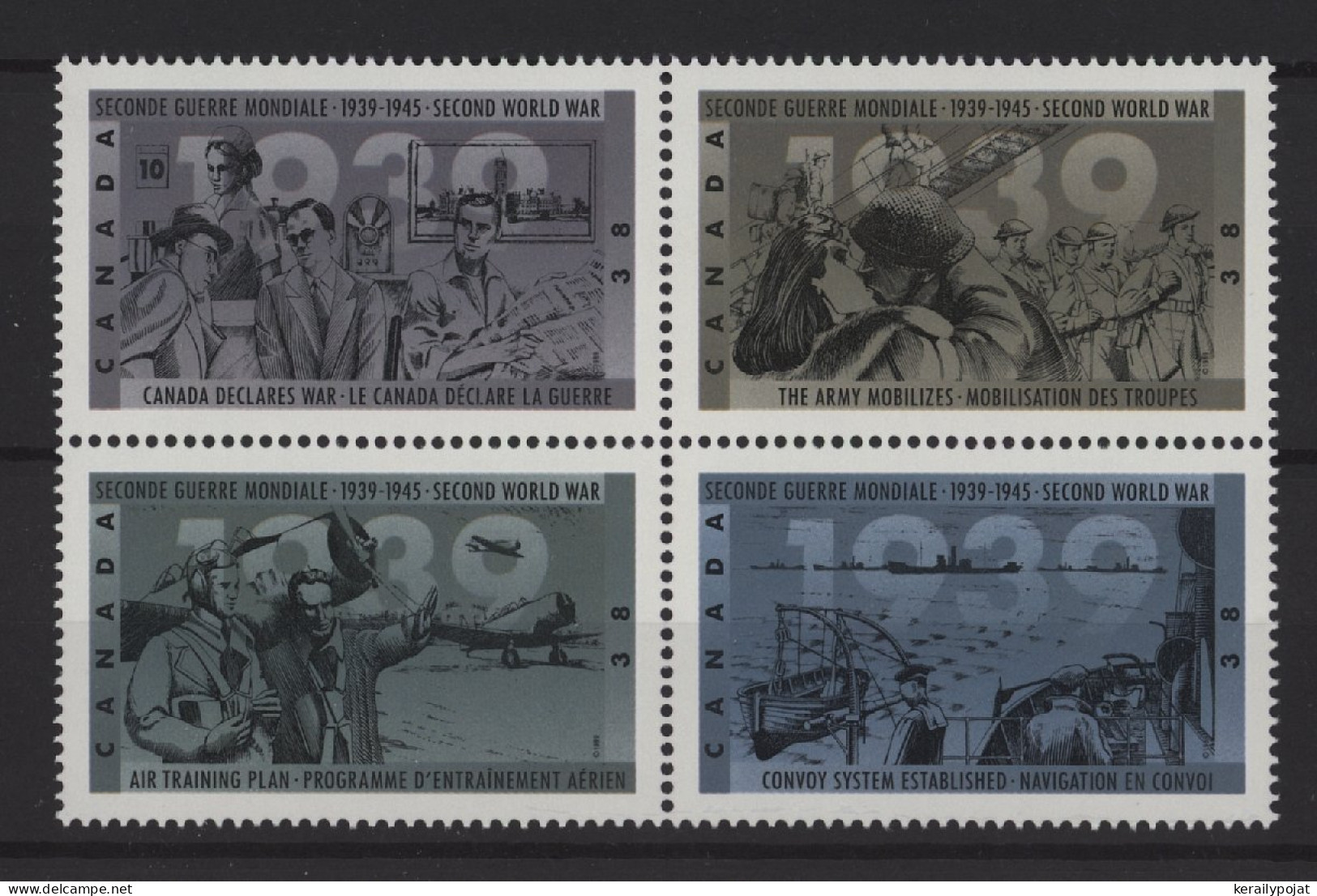 Canada - 1989 World War II Block Of Four MNH__(TH-25165) - Blocchi & Foglietti