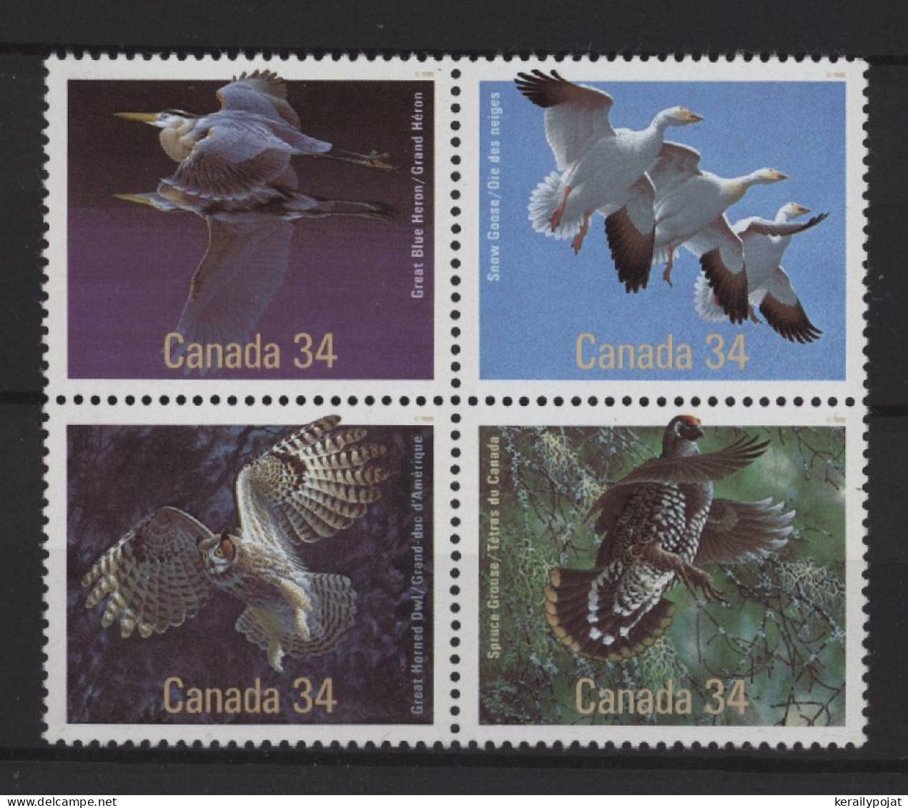 Canada - 1986 Birds Block Of Four MNH__(TH-25145) - Blocks & Kleinbögen