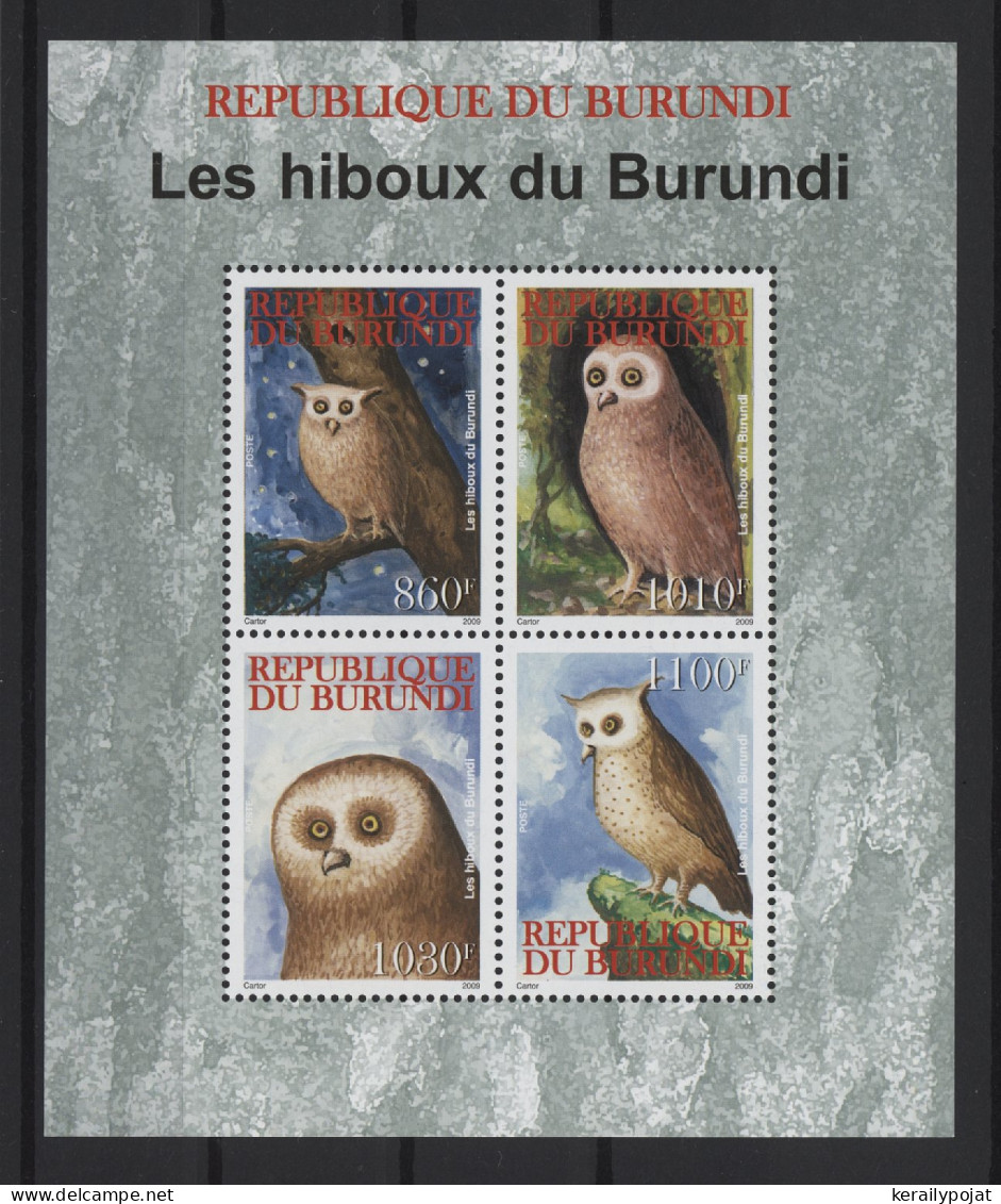 Burundi - 2009 Owls Block MNH__(TH-27036) - Hojas Y Bloques