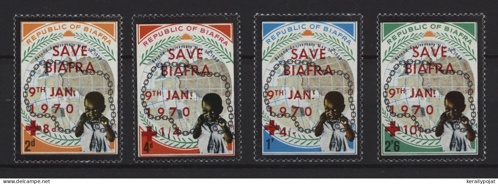 Biafra - 1970 Save Biafra Overprints MNH__(TH-25430) - Nigeria (1961-...)