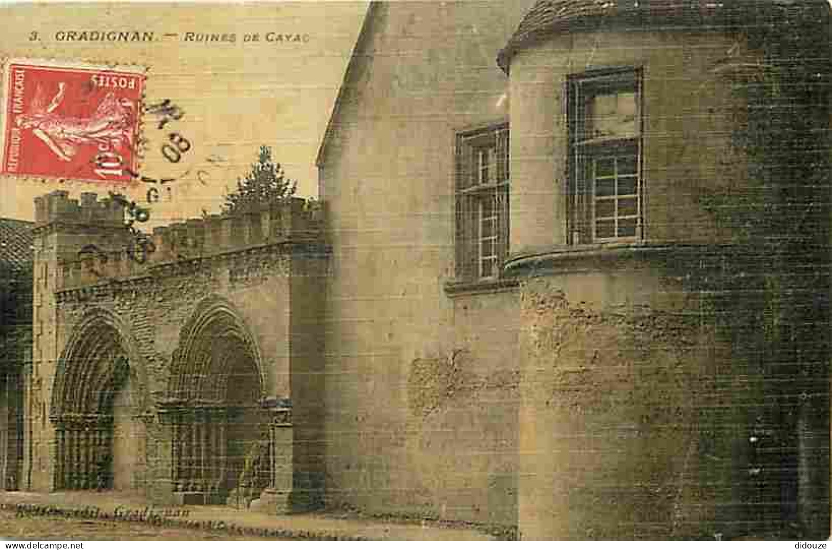 33 - Gradignan - Ruines De Cayac - Oblitération Ronde De 1908 - CPA - Voir Scans Recto-Verso - Gradignan