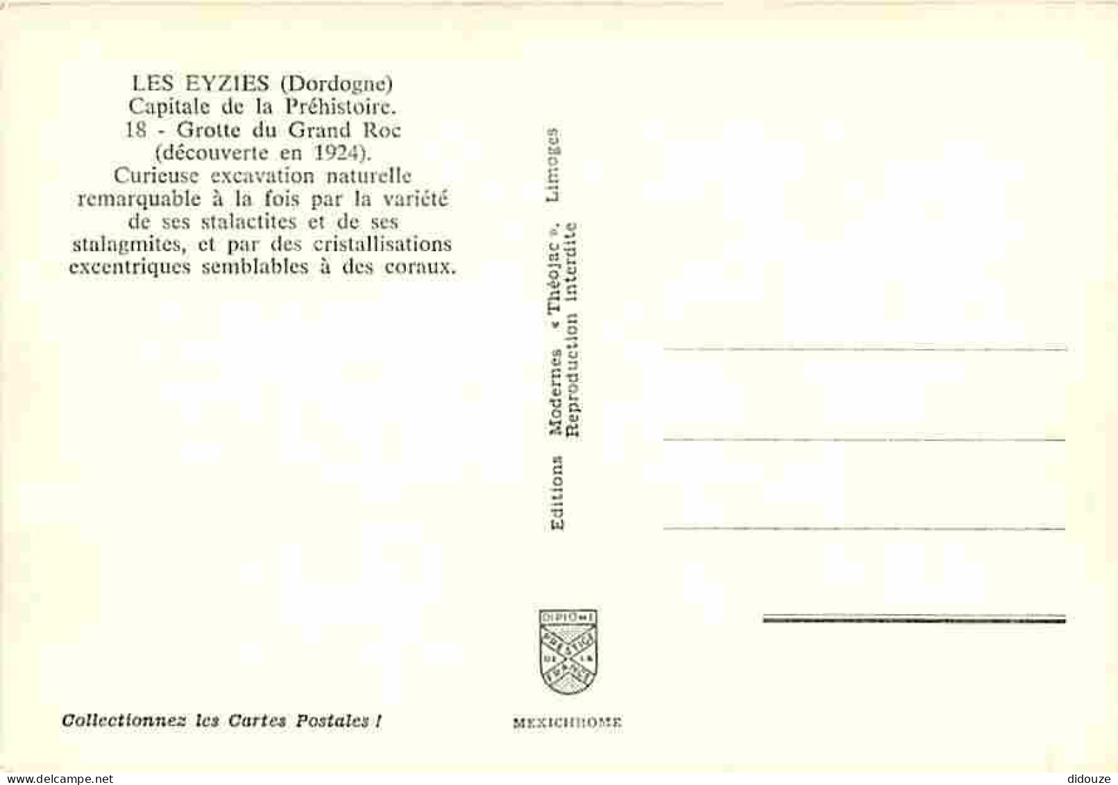 24 - Les Eyzies - Capitale De La Préhistoire - Grotte Du Grand Roc - Multivues - CPM - Voir Scans Recto-Verso - Les Eyzies