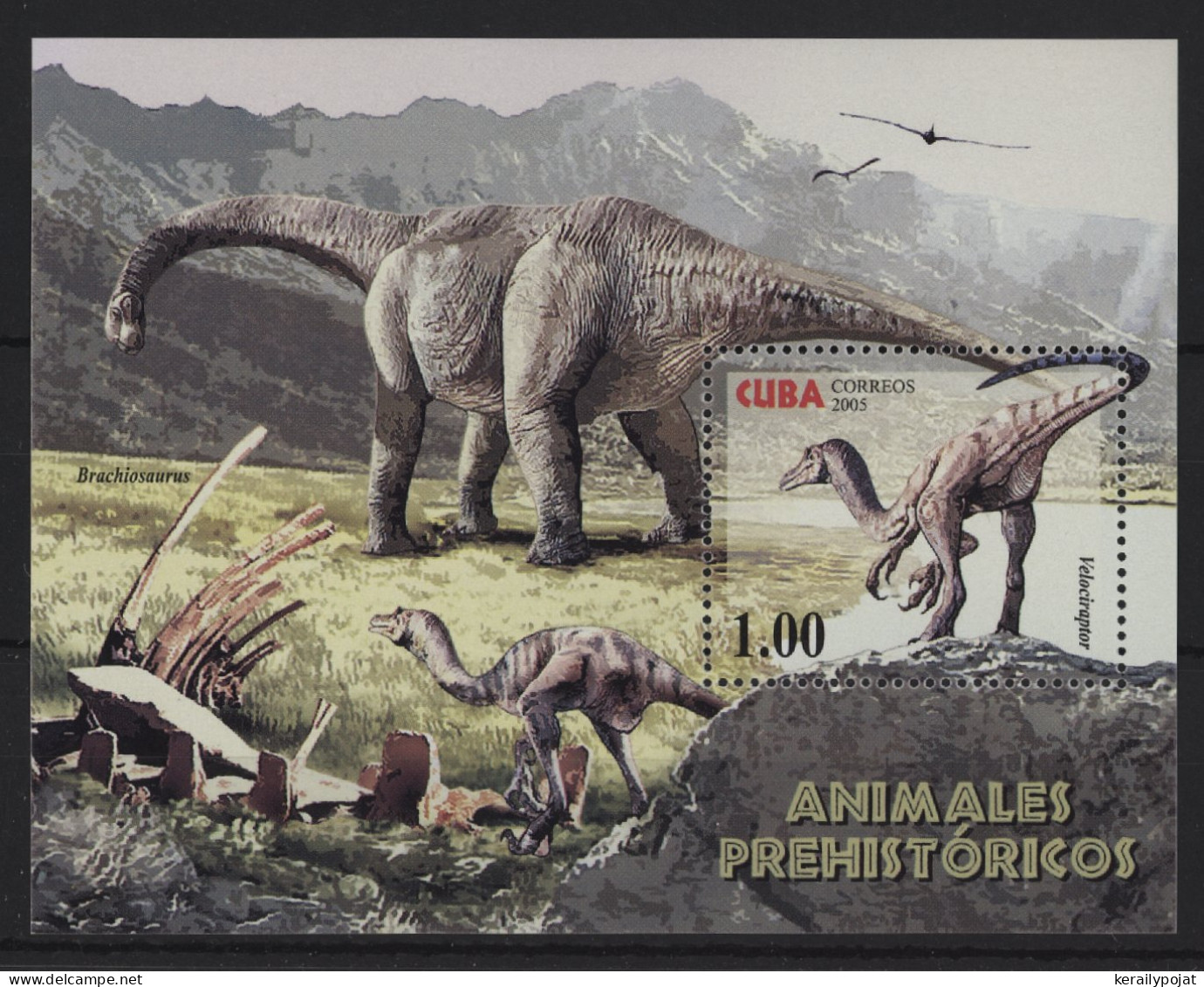 Cuba - 2005 Prehistoric Animals Block MNH__(TH-24451) - Blocks & Kleinbögen