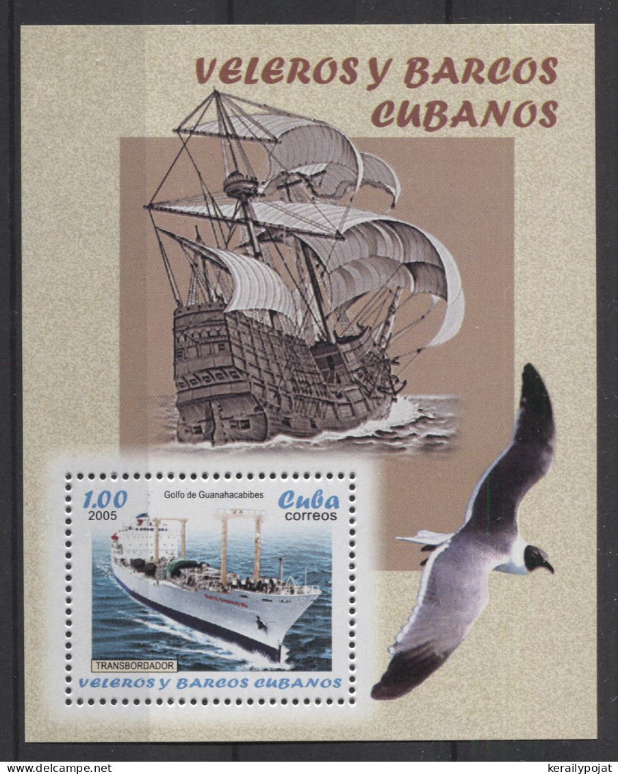 Cuba - 2005 Fishing Boats And Sea Creatures Block MNH__(TH-26435) - Hojas Y Bloques