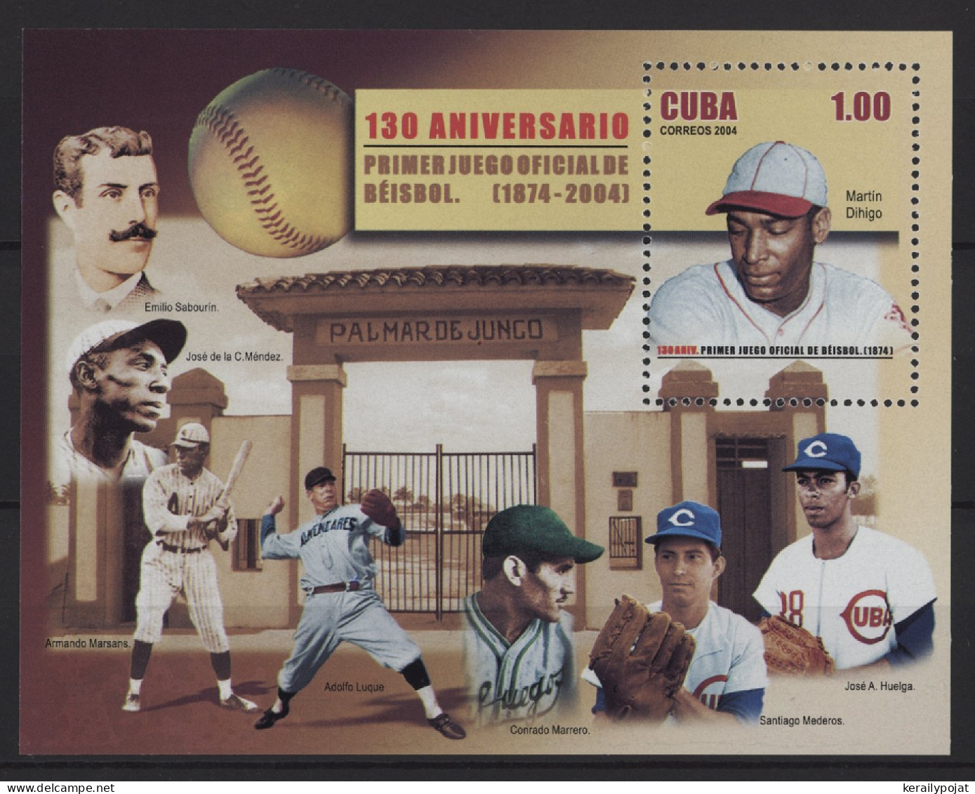 Cuba - 2004 First Official Baseball Match Block MNH__(TH-27338) - Blocks & Sheetlets