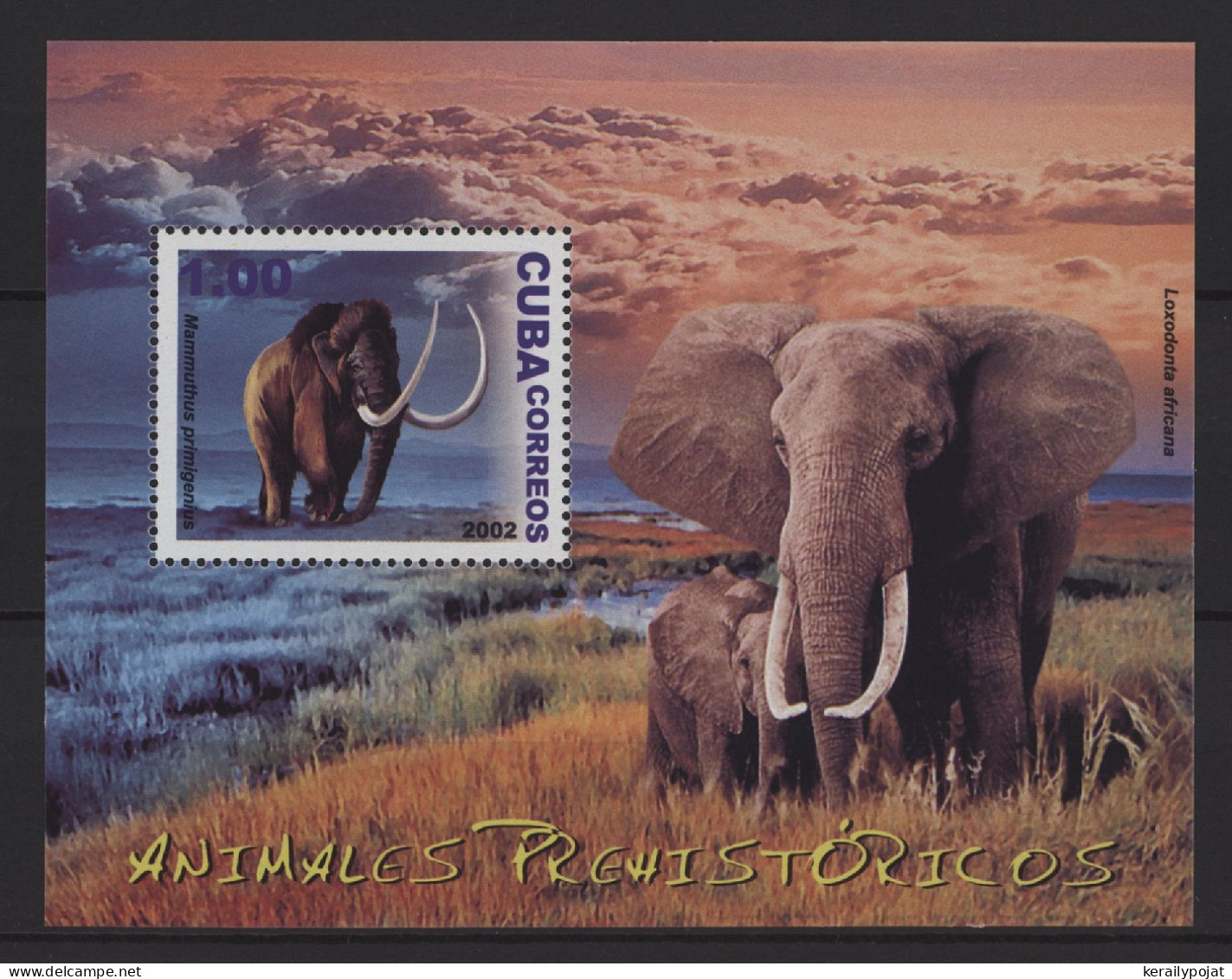 Cuba - 2002 Prehistoric Animals Block MNH__(TH-27373) - Blocks & Kleinbögen