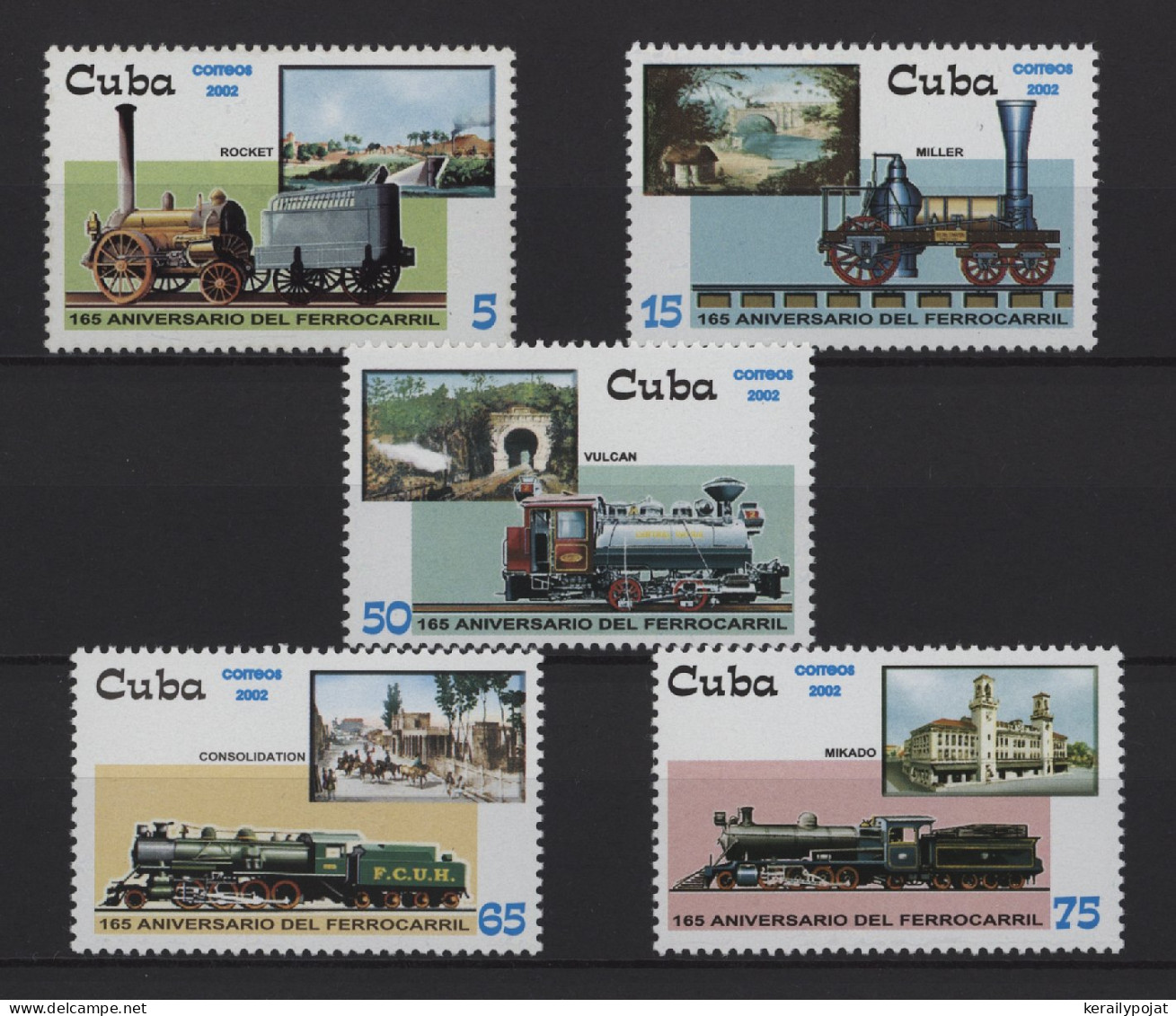 Cuba - 2002 Old Locomotives MNH__(TH-27371) - Nuovi