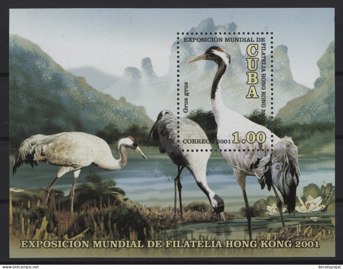 Cuba - 2001 Asian Birds Block MNH__(TH-27265) - Blocks & Kleinbögen