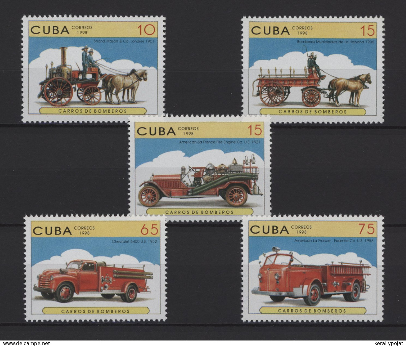 Cuba - 1998 Fire Engines MNH__(TH-27530) - Nuovi