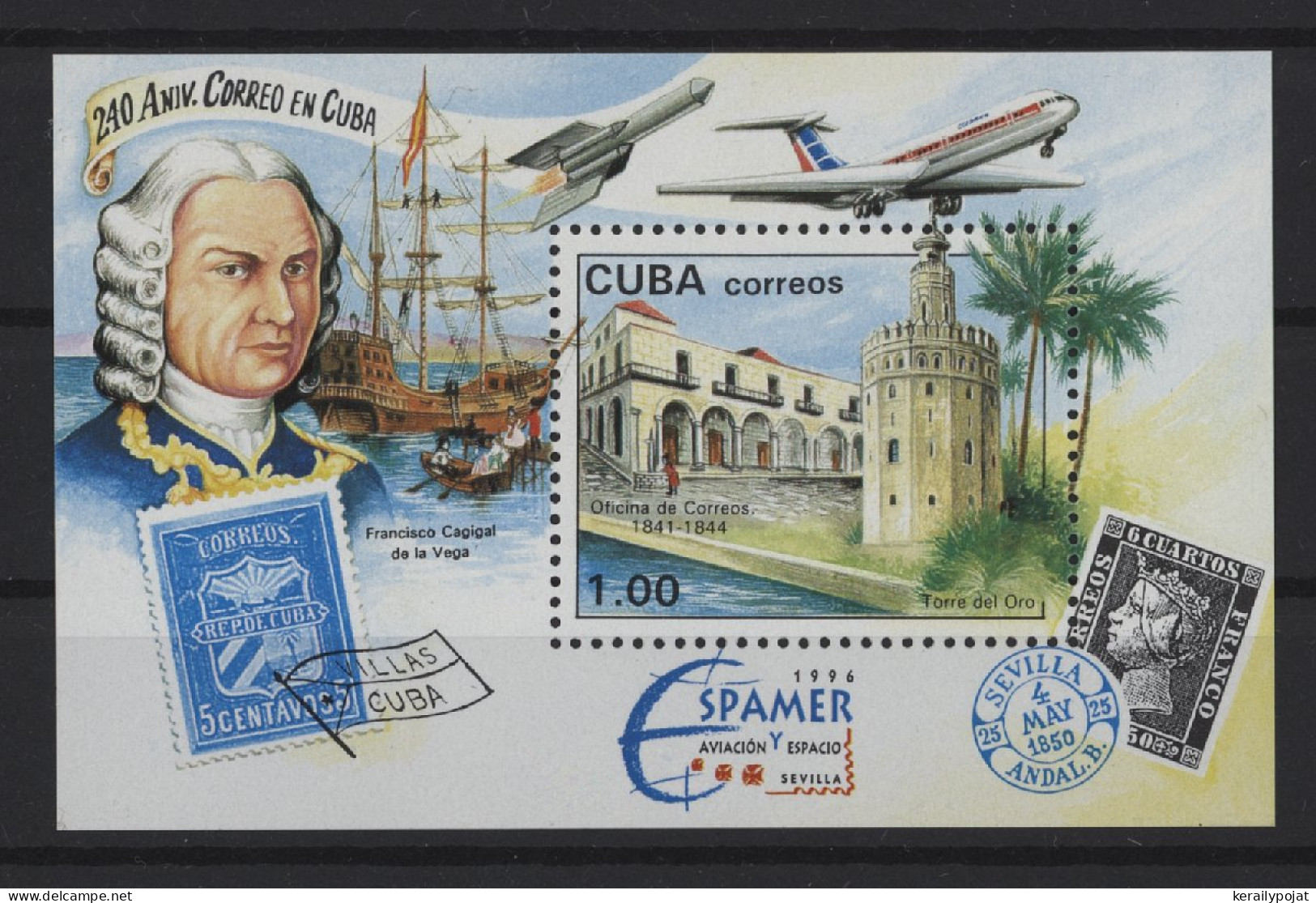 Cuba - 1996 Stamp Exhibition ESPAMER '96 Block MNH__(TH-25231) - Blocs-feuillets