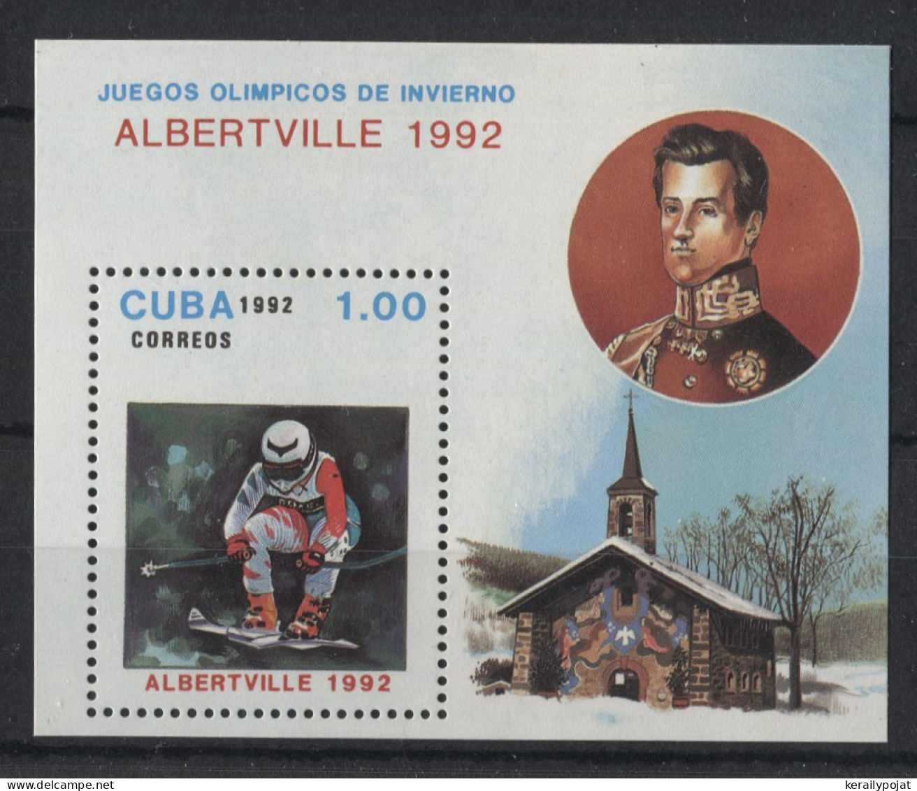 Cuba - 1992 Olympic Winter Games Albertville Block MNH__(TH-23924) - Blocks & Sheetlets