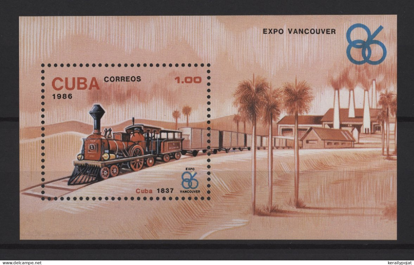 Cuba - 1986 Locomotives Block MNH__(TH-27556) - Blocs-feuillets