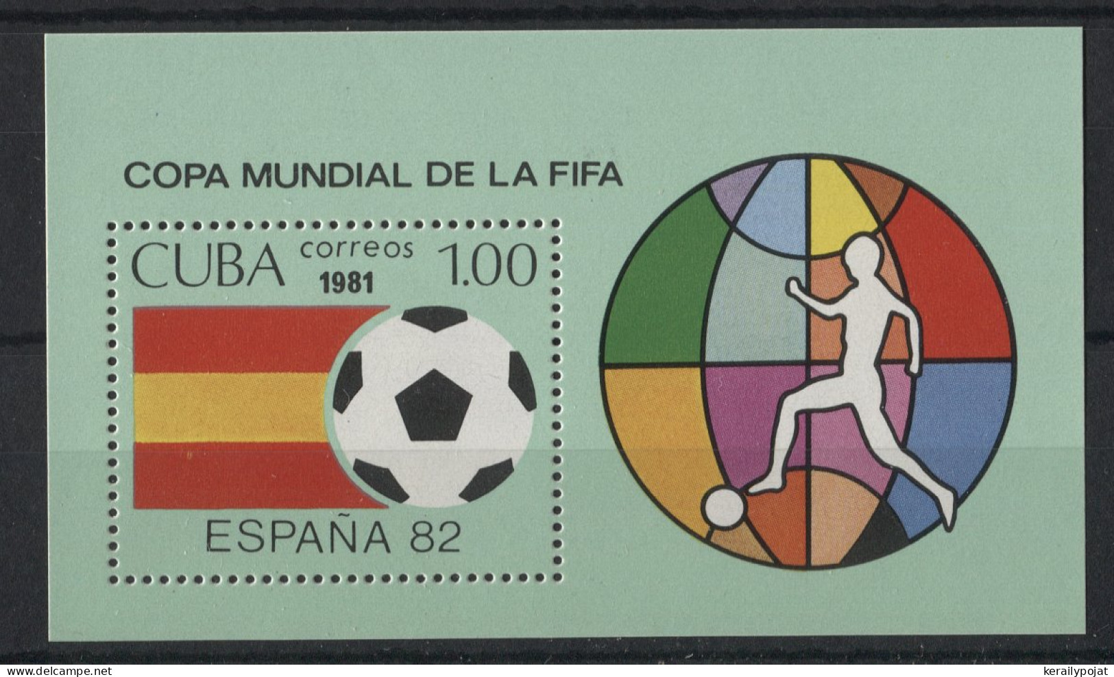 Cuba - 1981 Soccer World Cup Block MNH__(TH-23872) - Blocks & Kleinbögen