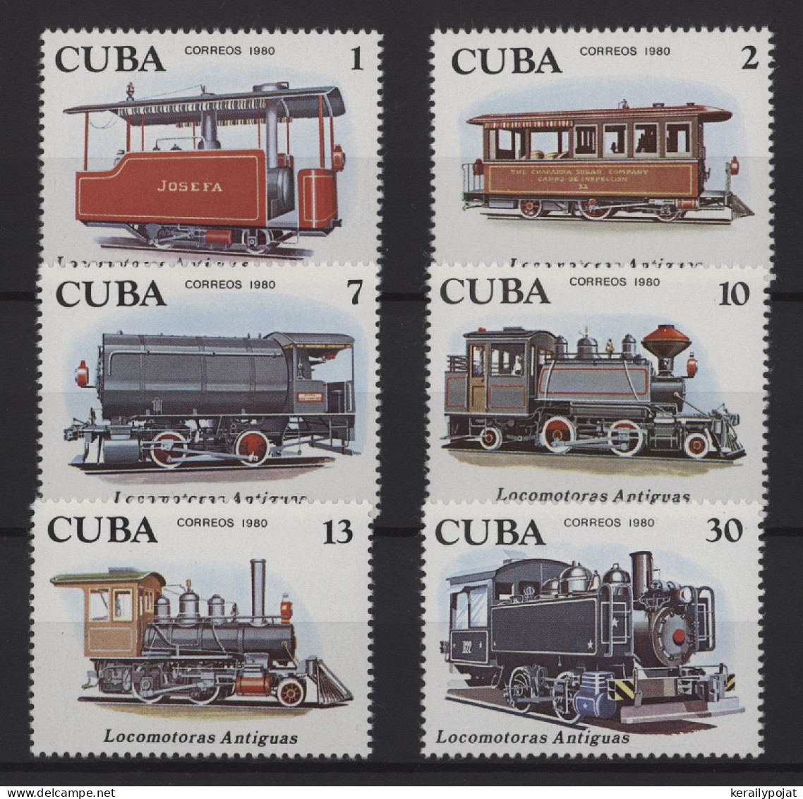 Cuba - 1980 Old Locomotives MNH__(TH-27551) - Unused Stamps