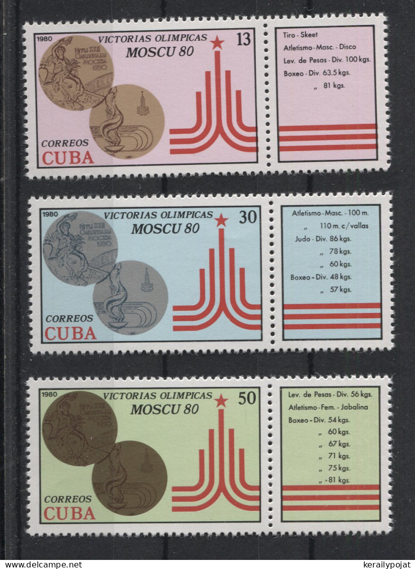 Cuba - 1980 Moscow Cuban Medalists MNH__(TH-24088) - Unused Stamps