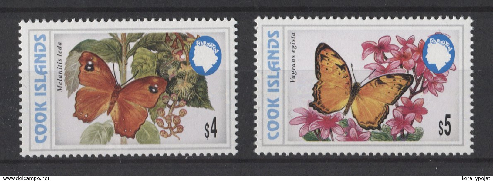 Cook Islands - 1998 Butterflies 4-5$ MNH__(TH-24916) - Cook