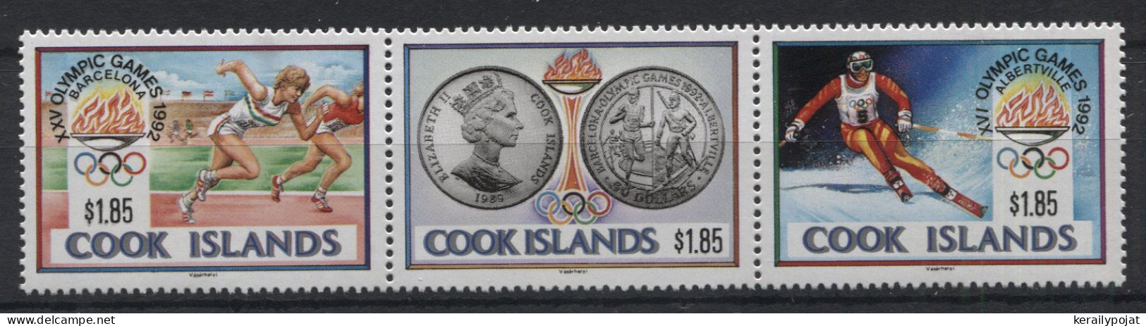Cook Islands - 1990 Barcelona And Albertville Strip MNH__(TH-23908) - Cookeilanden