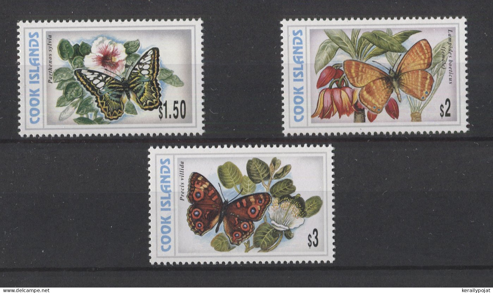 Cook Islands - 1998 Butterflies 1.5-3$ MNH__(TH-24915) - Cookeilanden