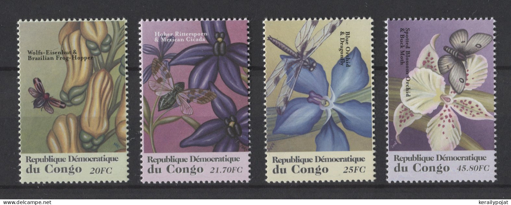 Congo (Kinshasa) - 2001 Flowers And Insects MNH__(TH-24907) - Ongebruikt