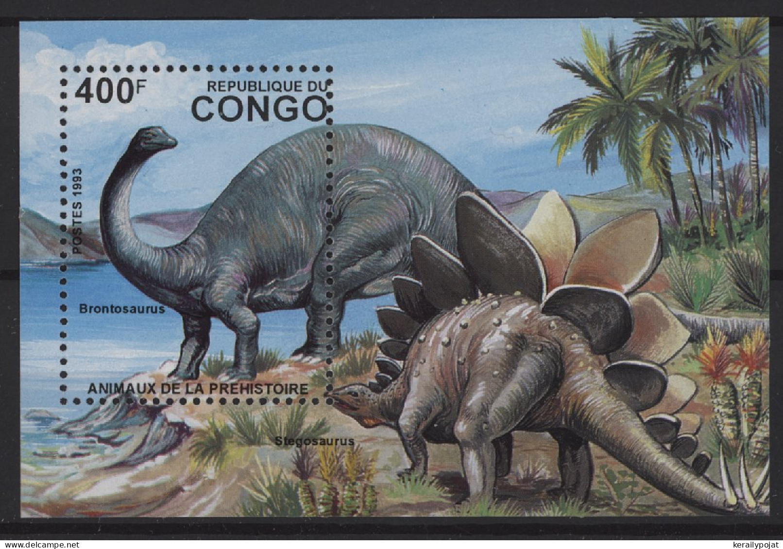 Congo (Brazzaville) - 1999 Prehistoric Animals (II) Block MNH__(TH-24495) - Mint/hinged